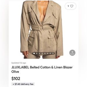 New Jluxlabel linen jacket size small